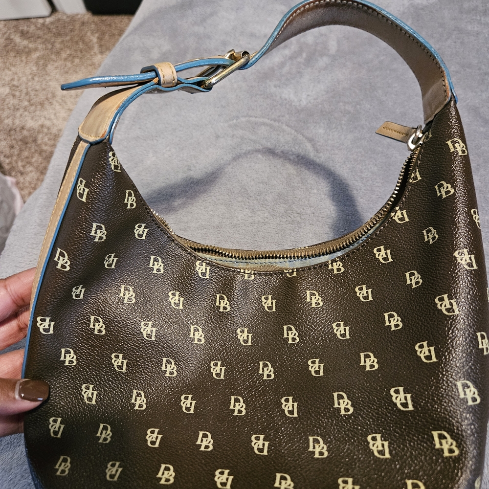 !!SOLD!!   Dooney & Bourke Brown and Blue Hobo Bag